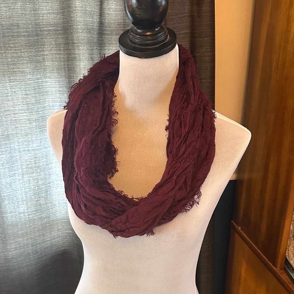 Elegant Burgundy Infinity Scarf